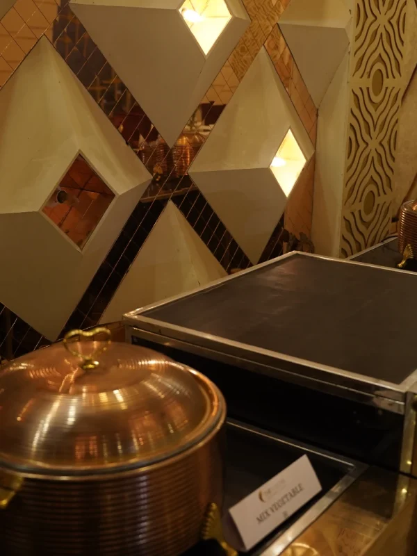 Catering buffet setup at Banquet hall in Gurgaon with delicious food presentation